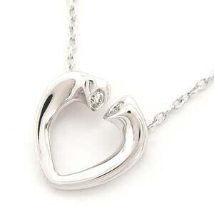 TIFFANY Silver Diamond Heart Necklace